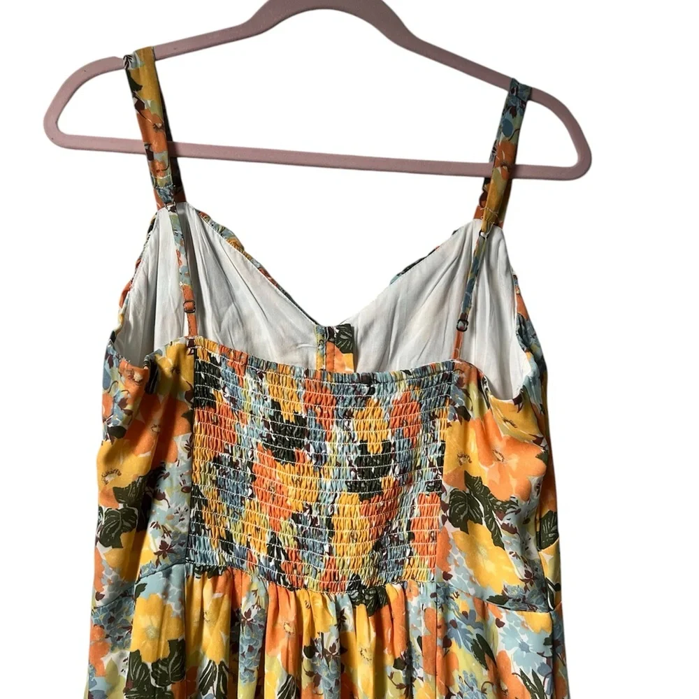 Abercrombie & Fitch Vibrant Floral Maxi Dress - Orange and Blue - Picture 5 of 12